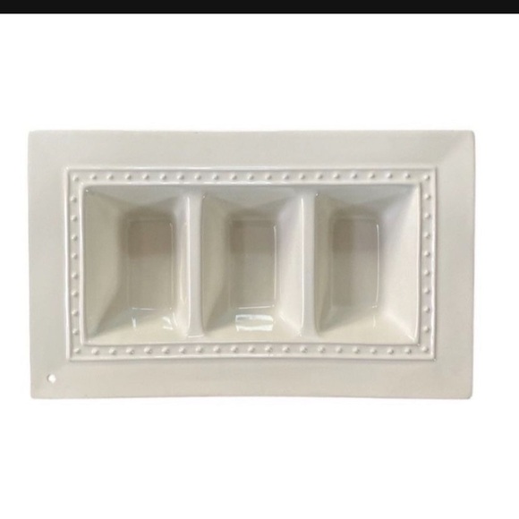 Nora Fleming Retire White Divided Garnish Pearl Dot Serving Tray - Picture 11 of 13